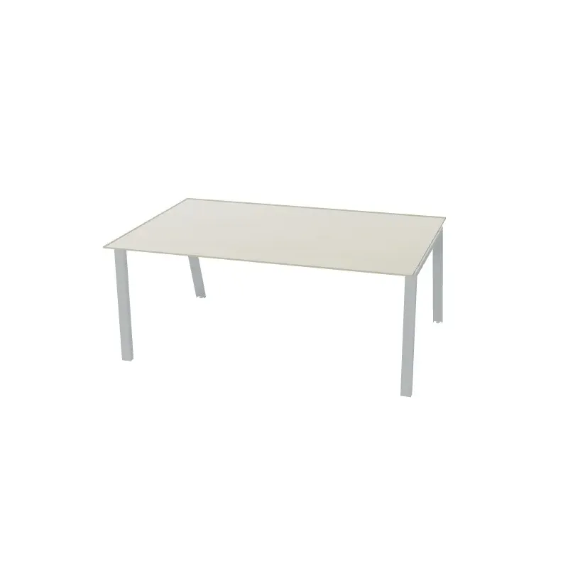 Scrivania con piano in vetro e coppia gambe a cavaletto Dim 160x80x73H