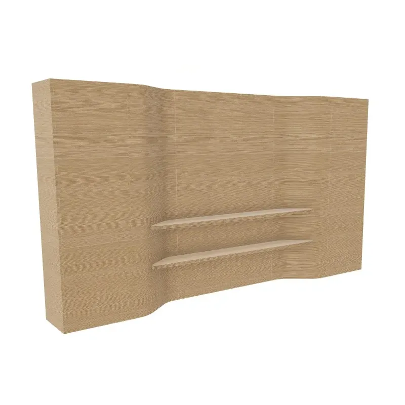 Modulo boiserie  2 mensole sagomate e 2 contenitori laterali libreria Dim 360x45x200H