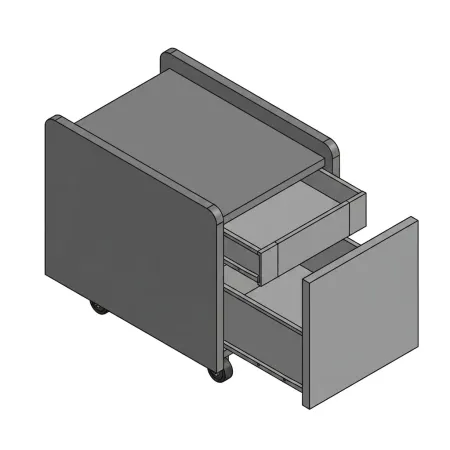 Cassettiera su ruote, 2 cassetti interni Dim 42x56x60H 2