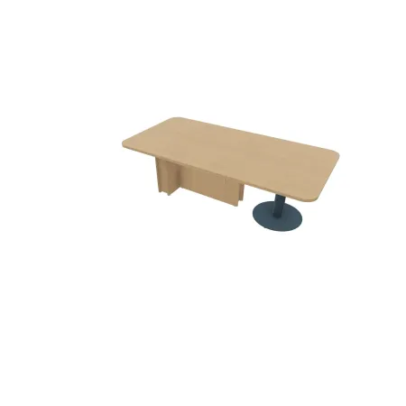 Tavolo Riunione Quadrato Piano Legno e Base Laccata 110x110 | DEOFFICE