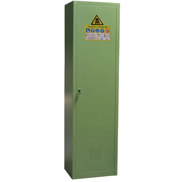 Armadio per fitofarmaci in metallo Verde 54x45x200h per aziende agricole, Magazzino