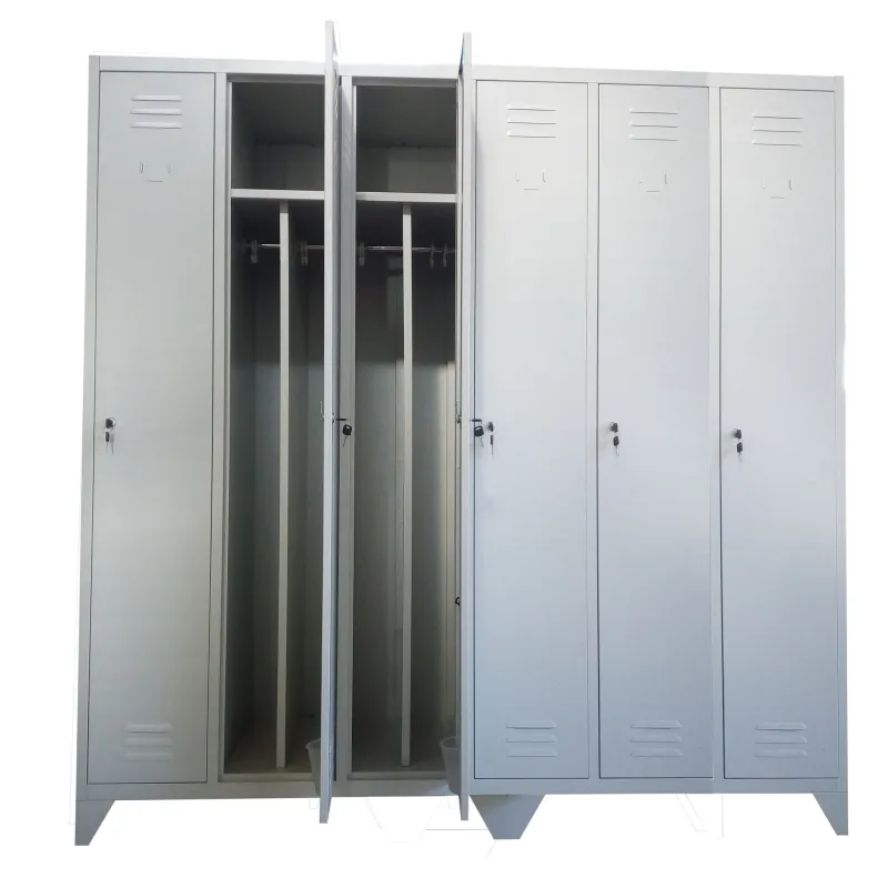 Armadio spogliatoio in metallo, con divisorio sporco pulito a 6 posti cm 180x50x180h