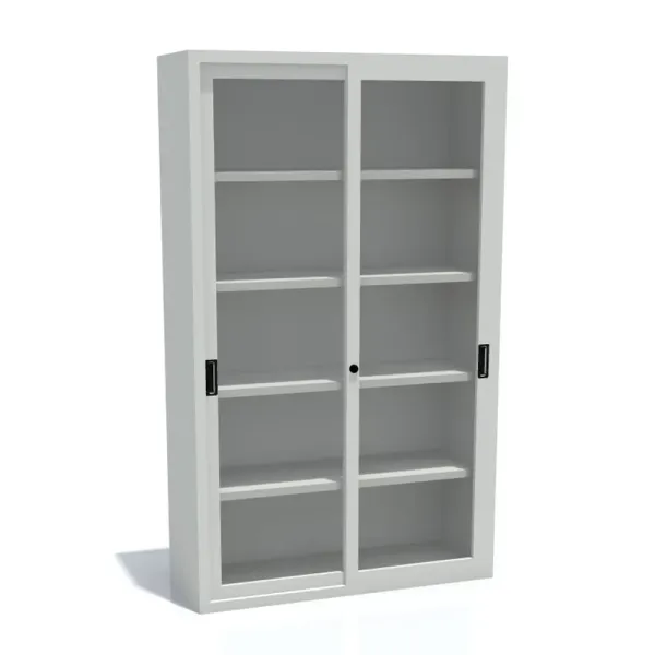 LINEA SPECIAL - Armadio in Metallo Ufficio/Archiviazione Ante Scorrevoli in Vetro Dim. 120x60x200h cm