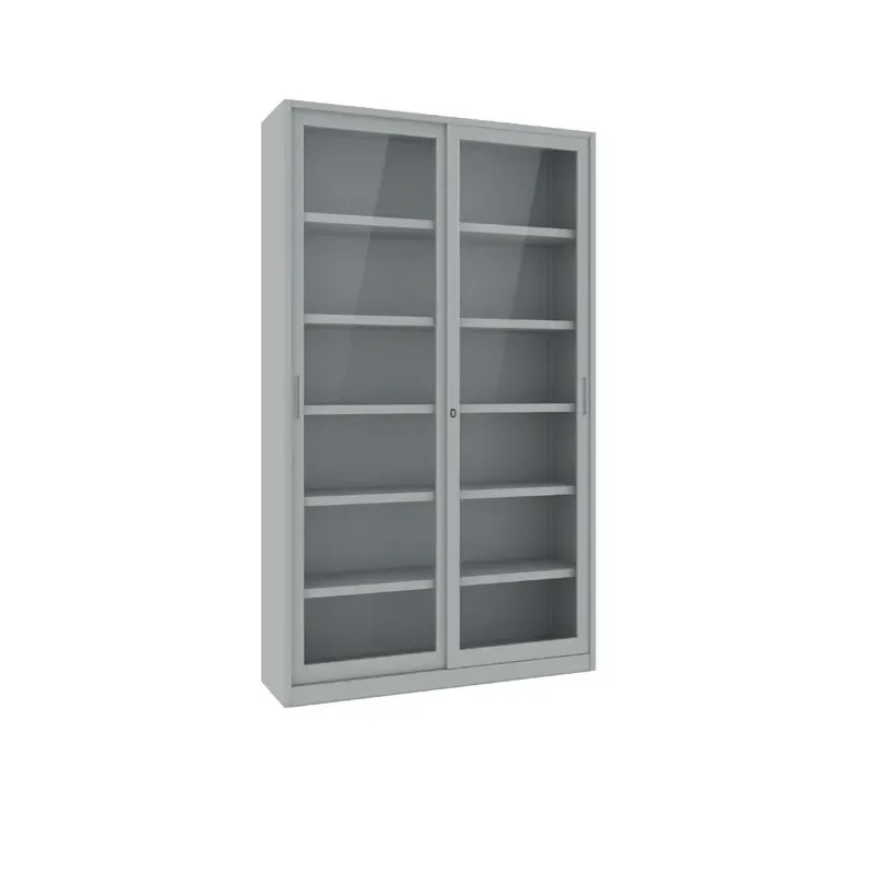 LINEA SPECIAL - Armadio in Metallo Ufficio/Archiviazione Ante Scorrevoli in Vetro Dim. 120x60x250h cm