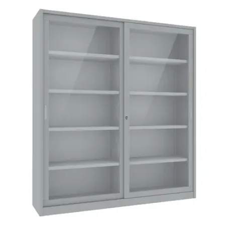 LINEA SPECIAL - Armadio in Metallo Ufficio/Archiviazione Ante Scorrevoli in Vetro Dim. 180x60x200h cm