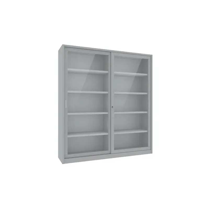 LINEA SPECIAL - Armadio in Metallo Ufficio/Archiviazione Ante Scorrevoli in Vetro Dim. 180x60x200h cm