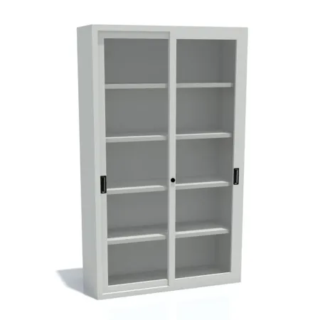LINEA SPECIAL - Armadio in Metallo Ufficio/Archiviazione Ante Scorrevoli in Vetro Dim. 120x35x200h cm