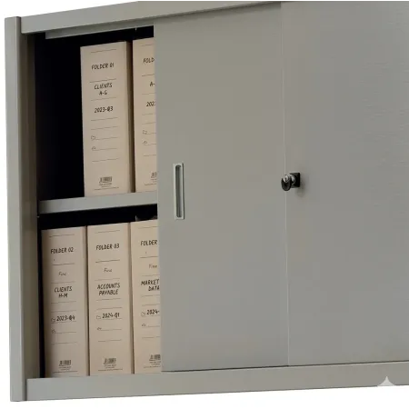 LINEA SPECIAL - Armadio Basso in Metallo Ufficio/Archiviazione Ante Scorrevoli Dim. 180x45x90h cm 2