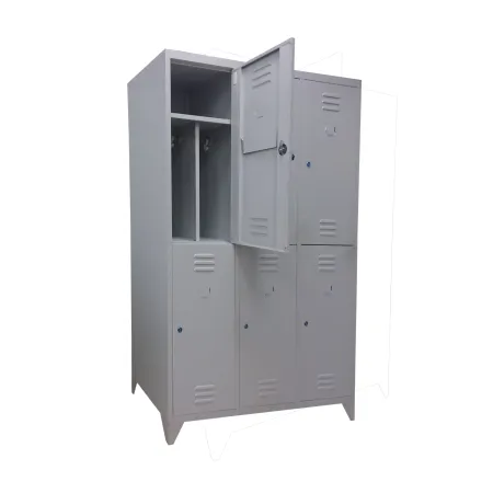 Armadio spogliatoio in metallo, con divisorio sporco pulito a 6 posti sovrapposti cm 120x50x180h