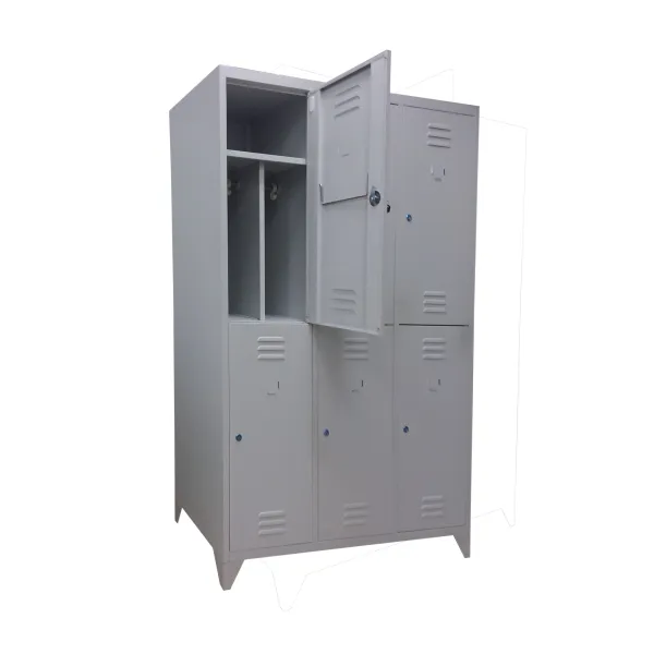 Armadio spogliatoio in metallo, con divisorio sporco pulito a 6 posti sovrapposti cm 120x50x180h