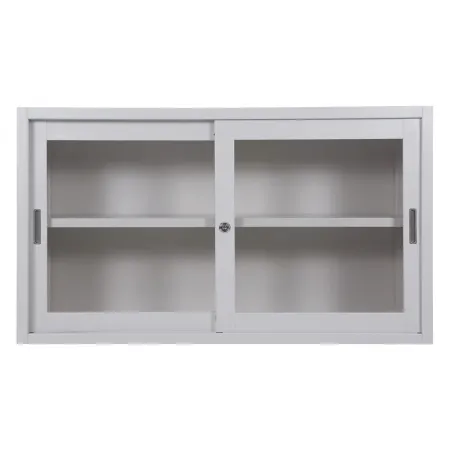 LINEA SPECIAL - Armadio Basso in Metallo Ante Scorrevoli in Vetro Dim. 150x45x75h cm