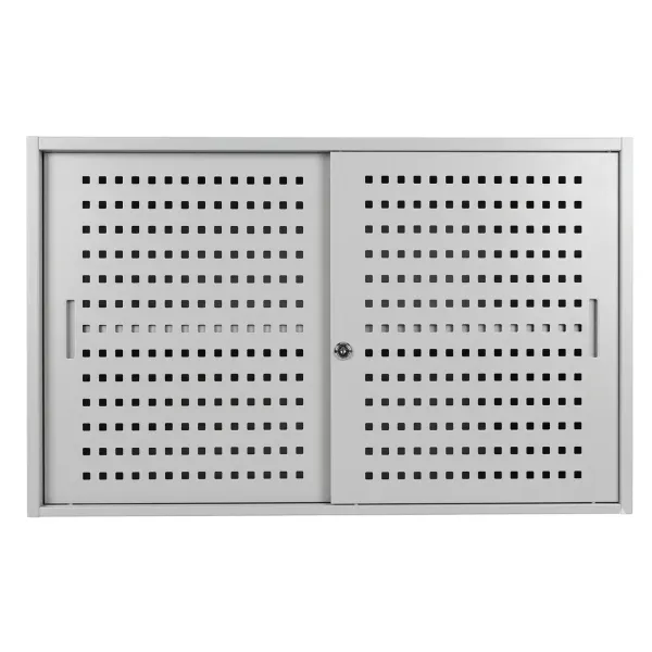 LINEA SPECIAL - Armadio Basso in Metallo Ante Scorrevoli in lamiera forata Dim. 120x45x75h cm