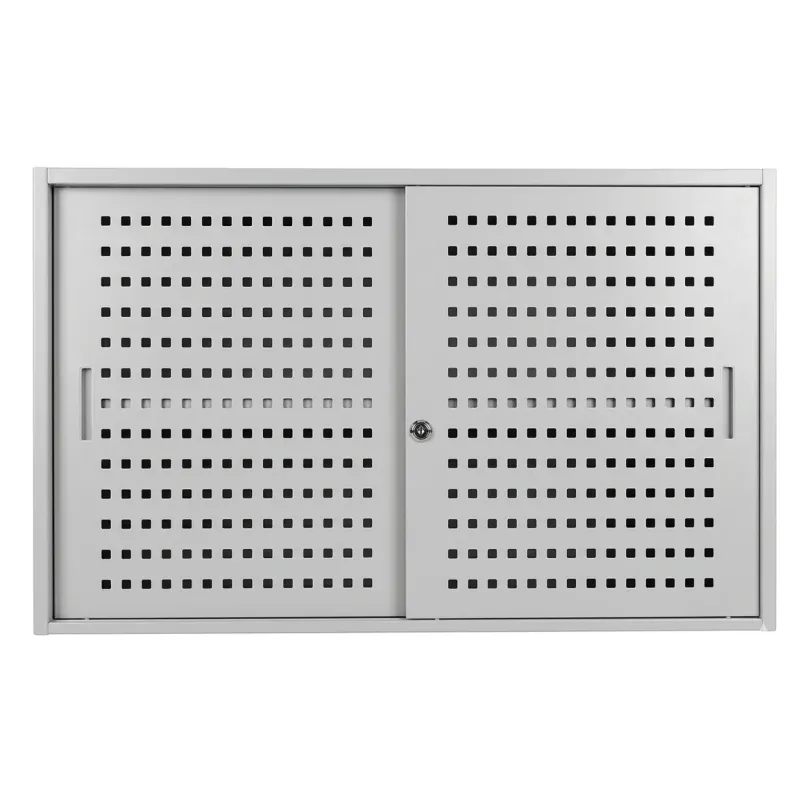 LINEA SPECIAL - Armadio Basso in Metallo Ante Scorrevoli in Lamiera Forata Dim. 150x45x75h cm
