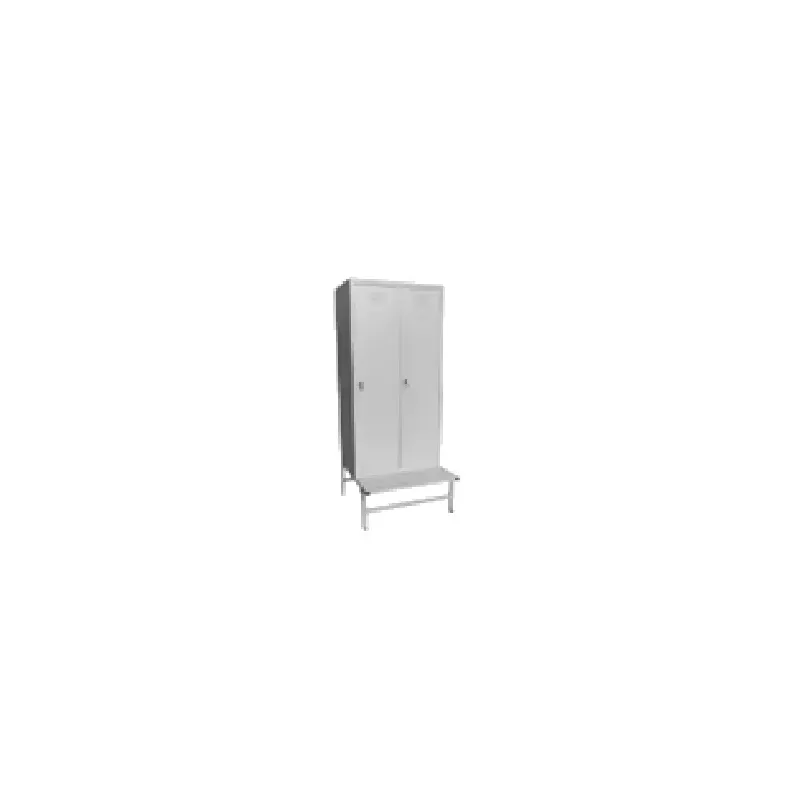 Armadio spogliatoio in metallo, con divisorio sporco pulito a 2 posti su panca cm 80x50x180h