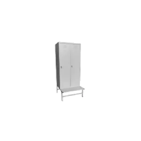 Armadio spogliatoio in metallo, con divisorio sporco pulito a 2 posti su panca cm 80x50x180h