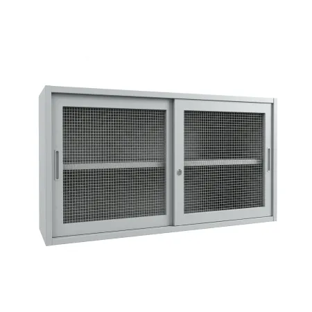 LINEA SPECIAL - Armadio Basso in Metallo Ante Scorrevoli in Rete Dim. 120x45x75h cm