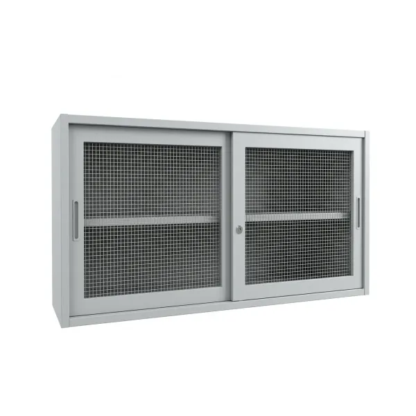 LINEA SPECIAL - Armadio Basso in Metallo Ante Scorrevoli in Rete Dim. 150x45x75h cm