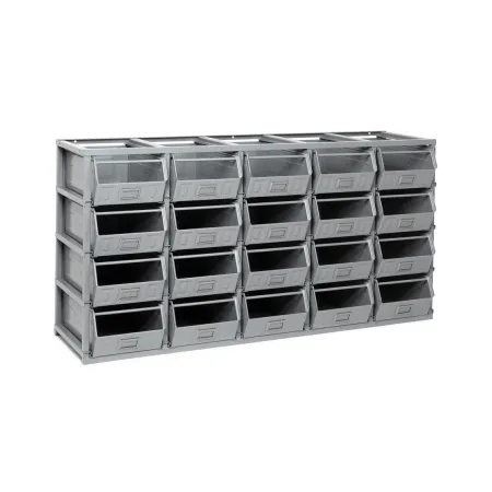 Scaffale con 20 contenitori in metallo 176x46x88,5H