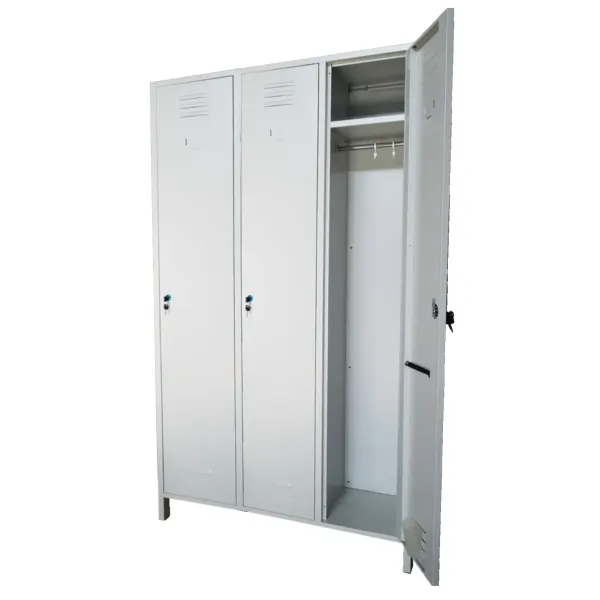 Armadio spogliatoio in metallo, a 3 posti salva spazio cm 101x34x180h
