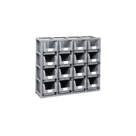 Scaffale con 16 contenitori in plastica mm 1025x310x88,5H