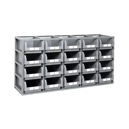 Scaffale con 20 contenitori in plastica mm 176x46x88,5H