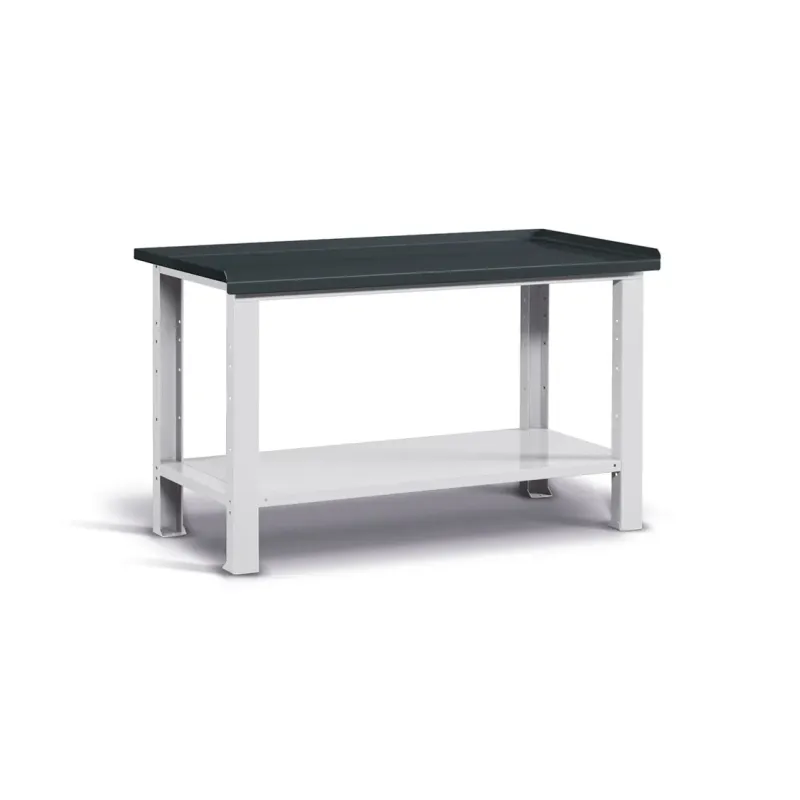 Banco da lavoro work con piano in acciaio, 150CM