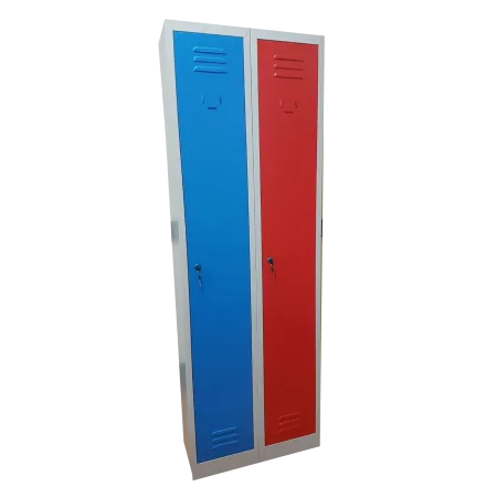 Armadio spogliatoio in metallo, a 2 posti salva spazio con ante colorate cm 60x30x180h