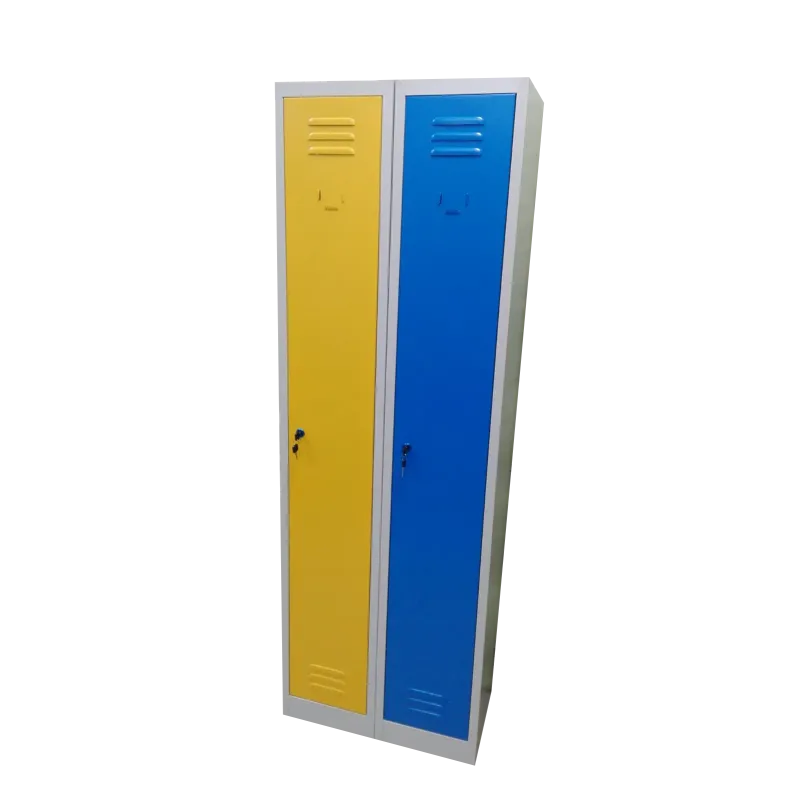 Armadio spogliatoio in metallo, a 2 posti salva spazio con ante colorate cm 60x30x180h