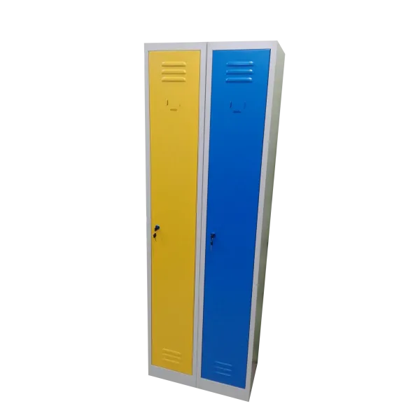 Armadio spogliatoio in metallo, a 2 posti salva spazio con ante colorate cm 60x30x180h