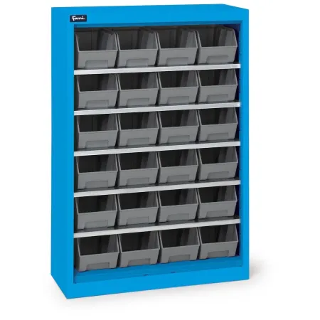 Armadio portacontenitori senza porte a battente, 5 piani e 24 contenitori Picking Box Air mis. 2, H 1001 mm, blu