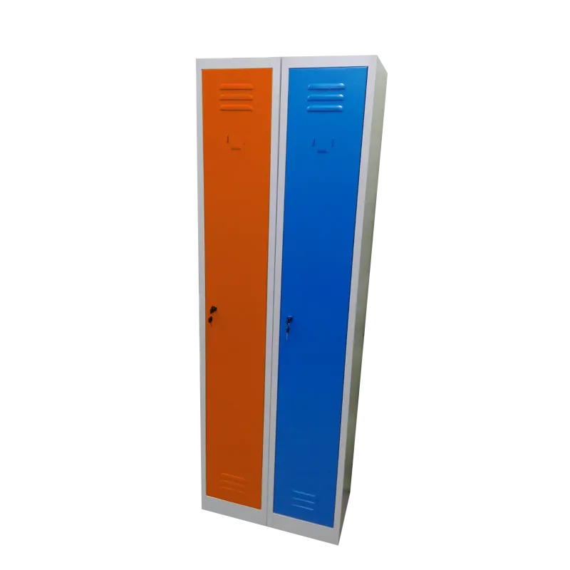 Armadio spogliatoio in metallo, a 2 posti salva spazio con ante colorate cm 60x30x180h