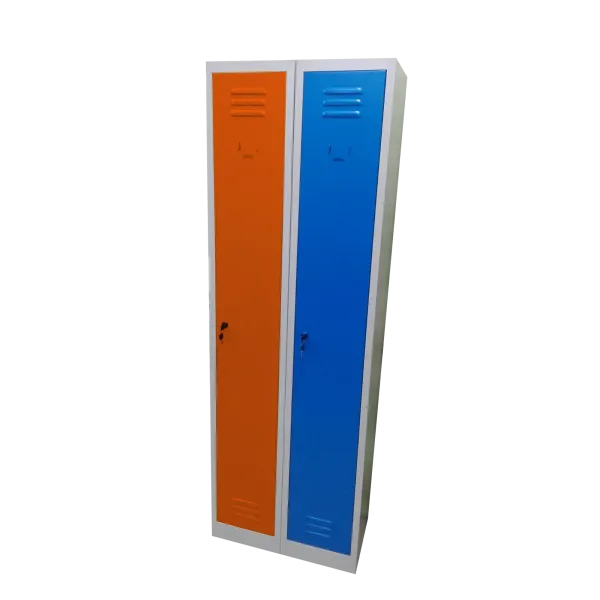 Armadio spogliatoio in metallo, a 2 posti salva spazio con ante colorate cm 60x30x180h